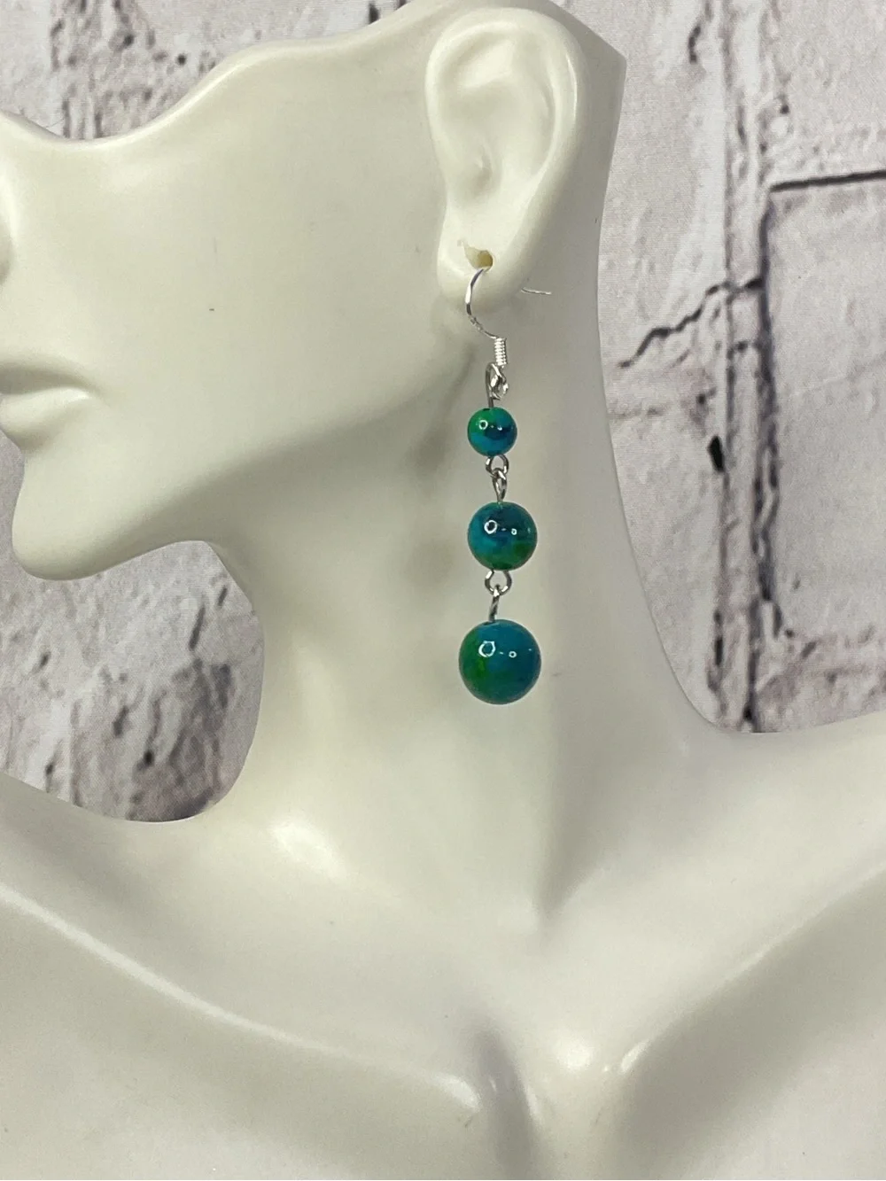 🌟🌟 925 Sterling Silver Malachite Stone Earrings